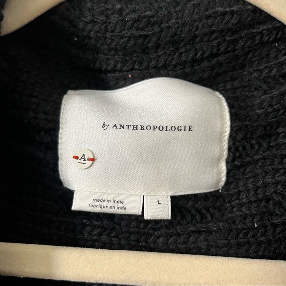 Anthropologie Black Cozy Chunky Cardigan - Picture 2 of 4